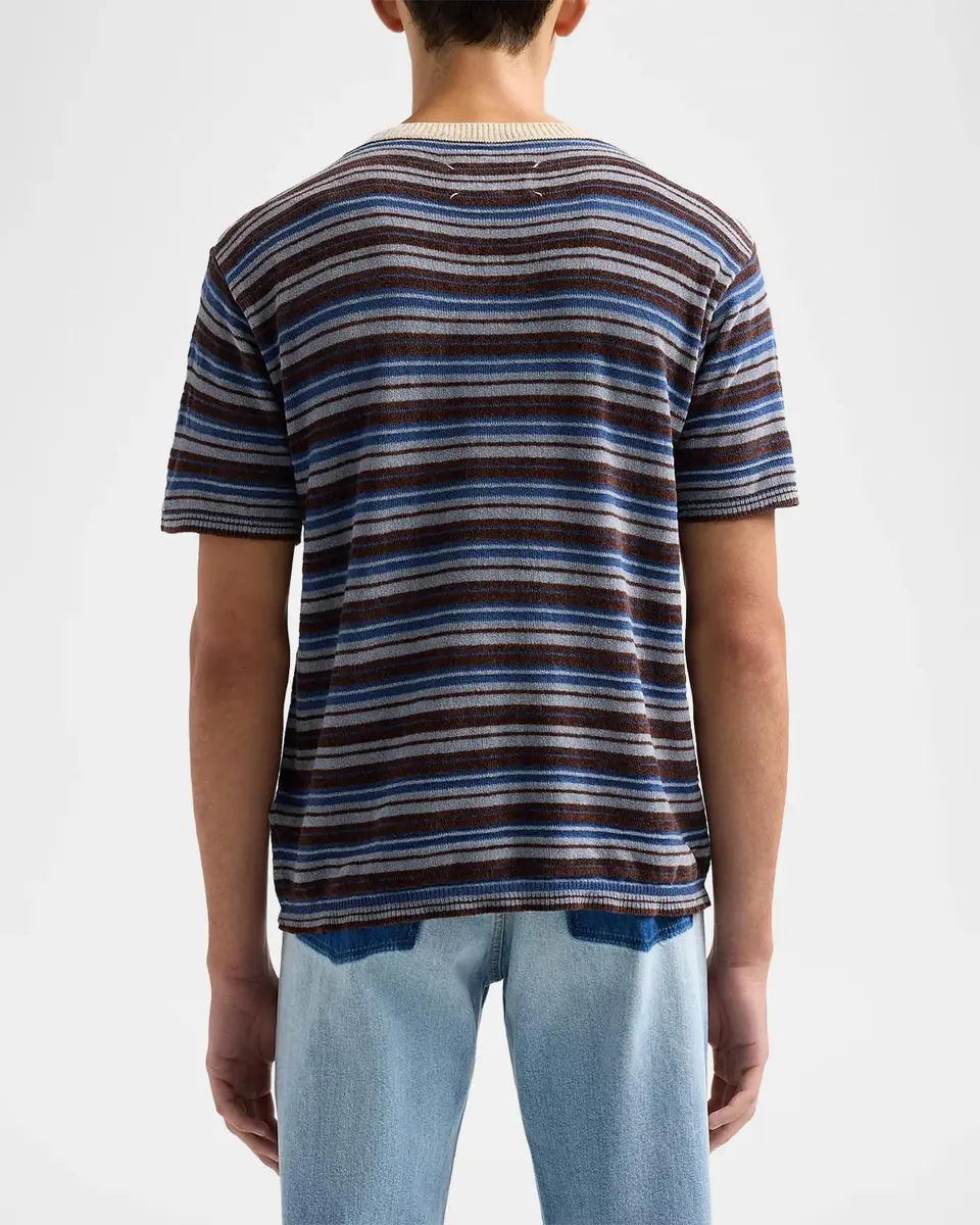 Maison Margiela Men's Striped Knit Crewneck T-Shirt | Thumbnail 3 Maison Margiela Men's Striped Knit Crewneck T-Shirt | Thumbnail 3