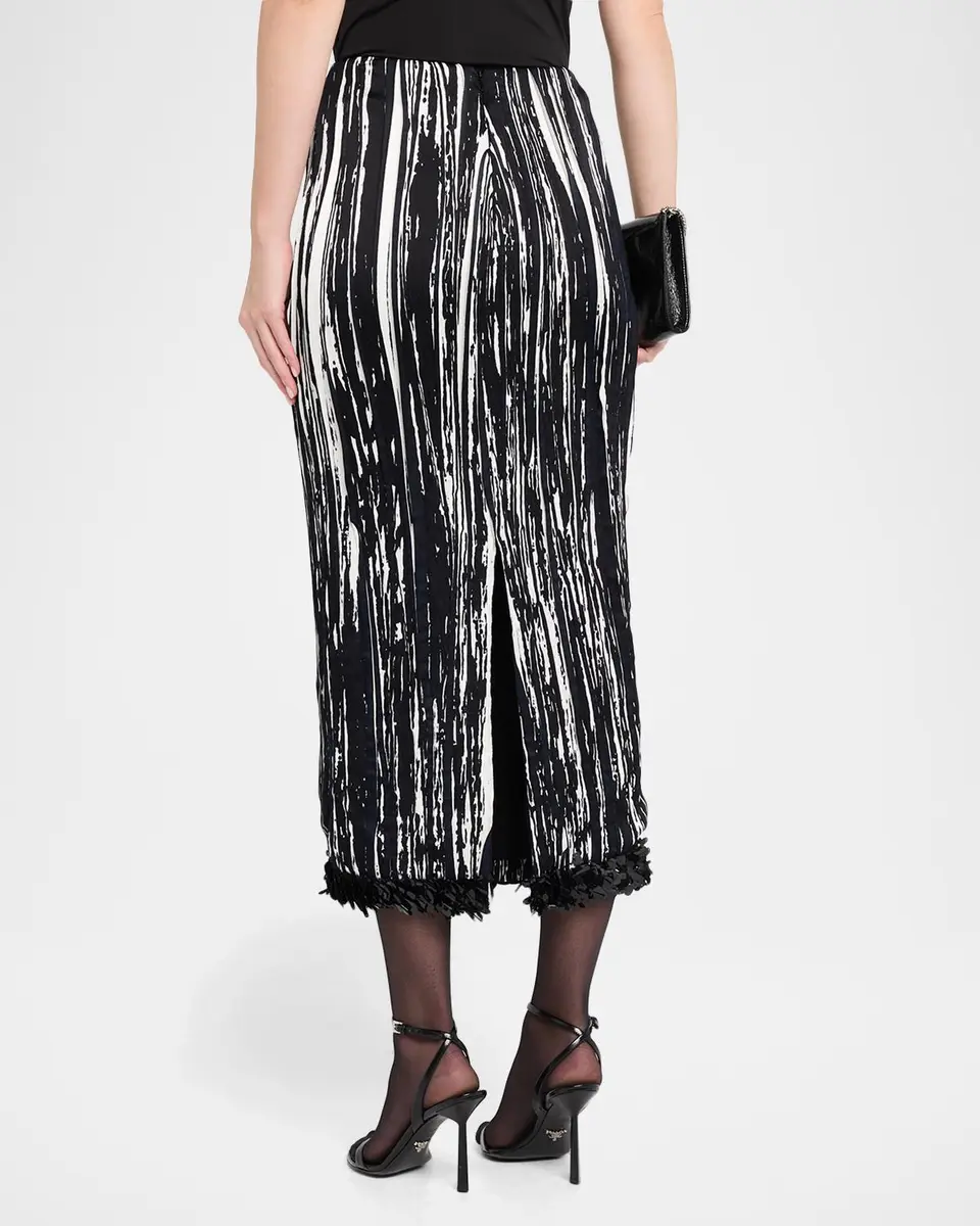Brandon Maxwell Sinclair Sequin-Trim Midi Pencil Skirt | Thumbnail 3 Brandon Maxwell Sinclair Sequin-Trim Midi Pencil Skirt | Thumbnail 3