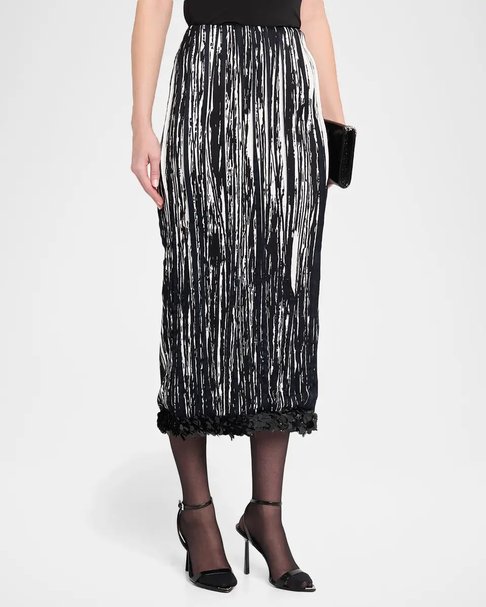 Brandon Maxwell Sinclair Sequin-Trim Midi Pencil Skirt | Thumbnail 4 Brandon Maxwell Sinclair Sequin-Trim Midi Pencil Skirt | Thumbnail 4