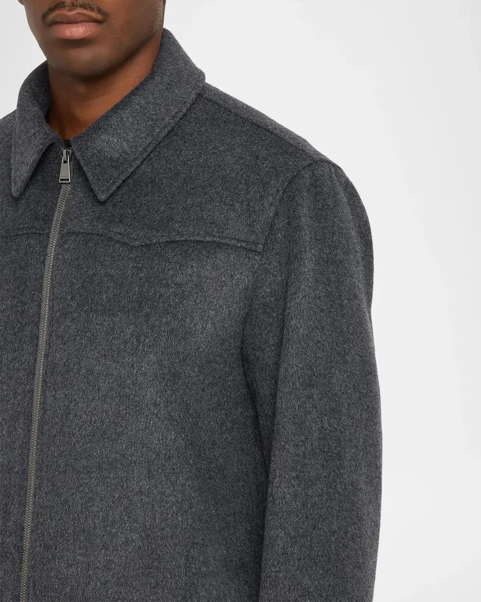 Simkhai Men's Sterling Melton Wool Blend Shirt Jacket | Thumbnail 5 Simkhai Men's Sterling Melton Wool Blend Shirt Jacket | Thumbnail 5