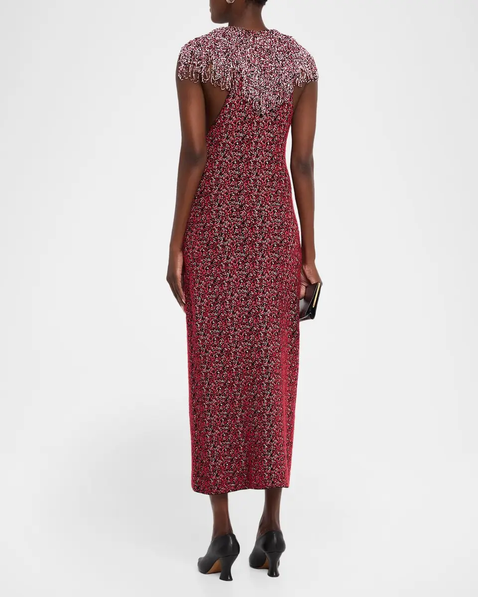 Brandon Maxwell Amara Beaded Sheath Midi Dress | Thumbnail 3