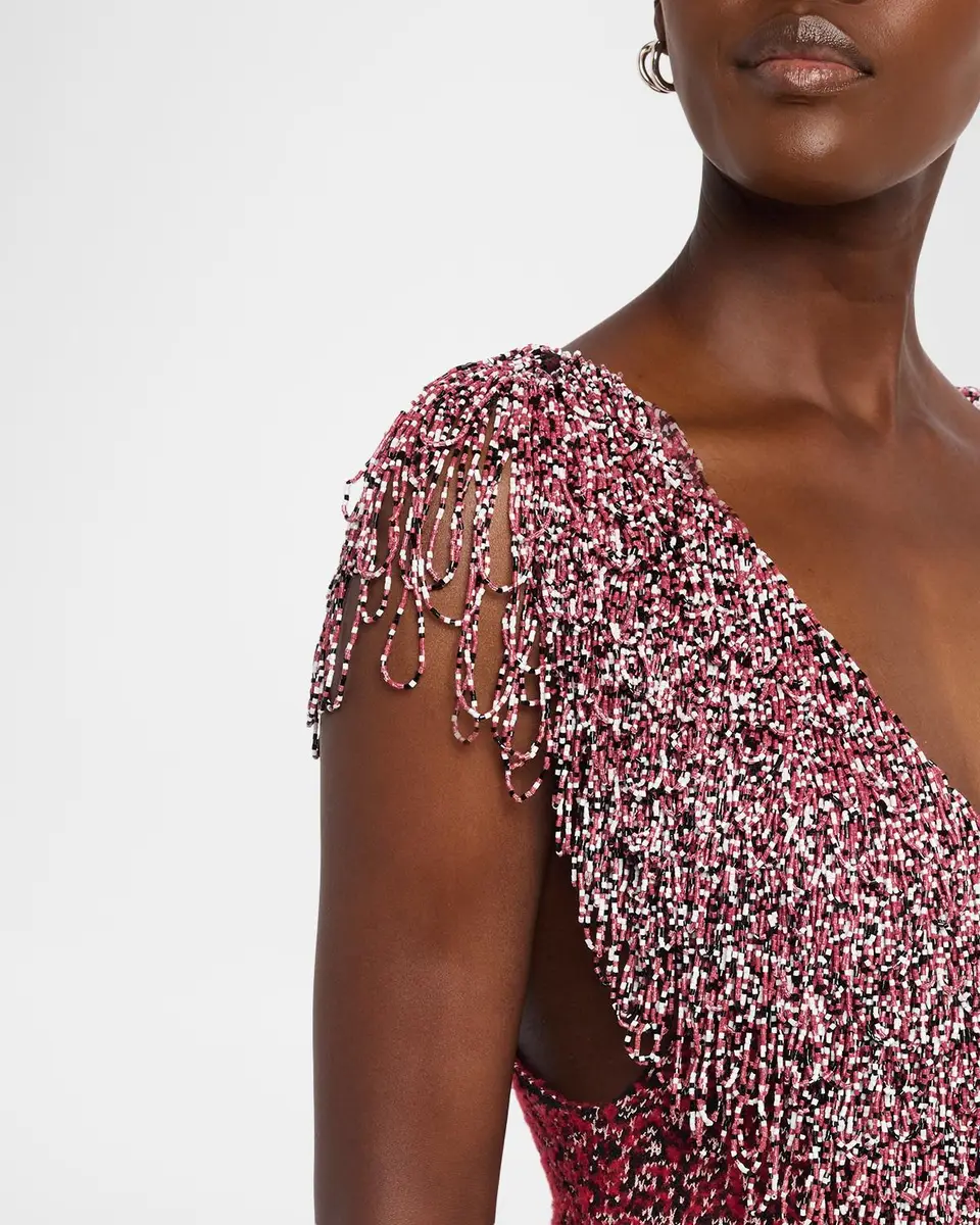 Brandon Maxwell Amara Beaded Sheath Midi Dress | Thumbnail 5