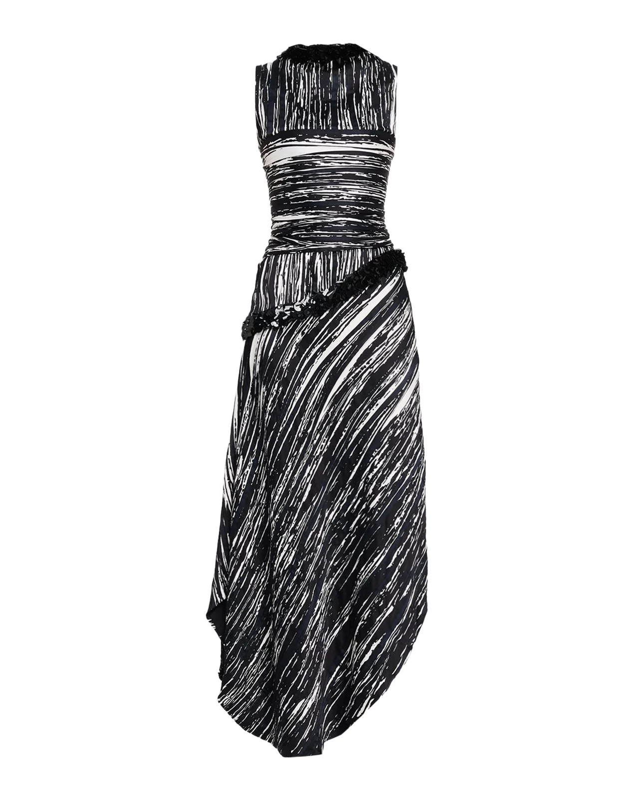Fiora Sequin-Trim Asymmetric Maxi Dress Fiora Sequin-Trim Asymmetric Maxi Dress