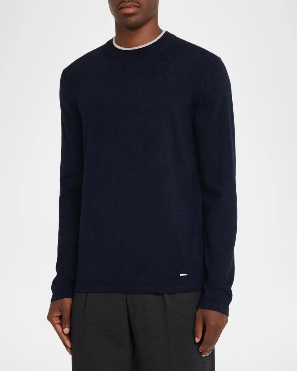 Simkhai Men's Barrett Tipped Crewneck Sweater | Thumbnail 4 Simkhai Men's Barrett Tipped Crewneck Sweater | Thumbnail 4