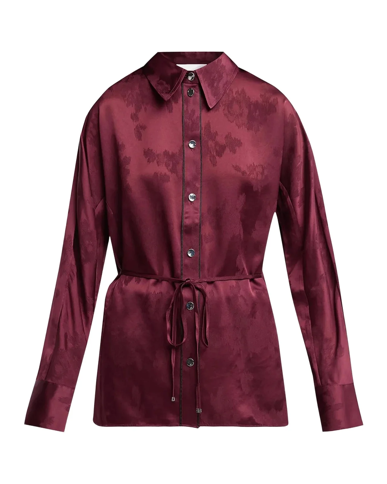 Ganni Satin Jacquard Drawstring Shirt