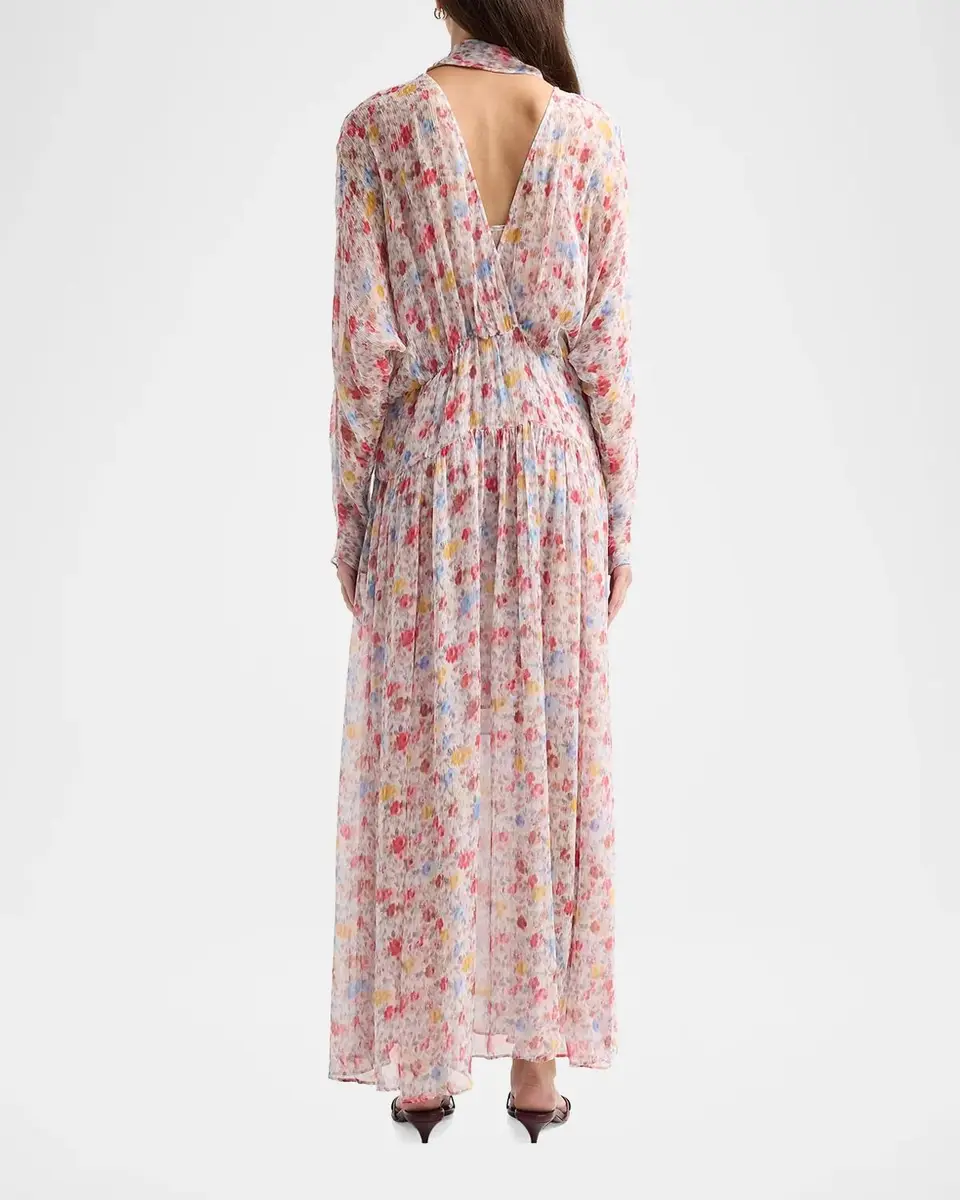 Ganni Textured Silk Georgette Maxi Dress | Thumbnail 3