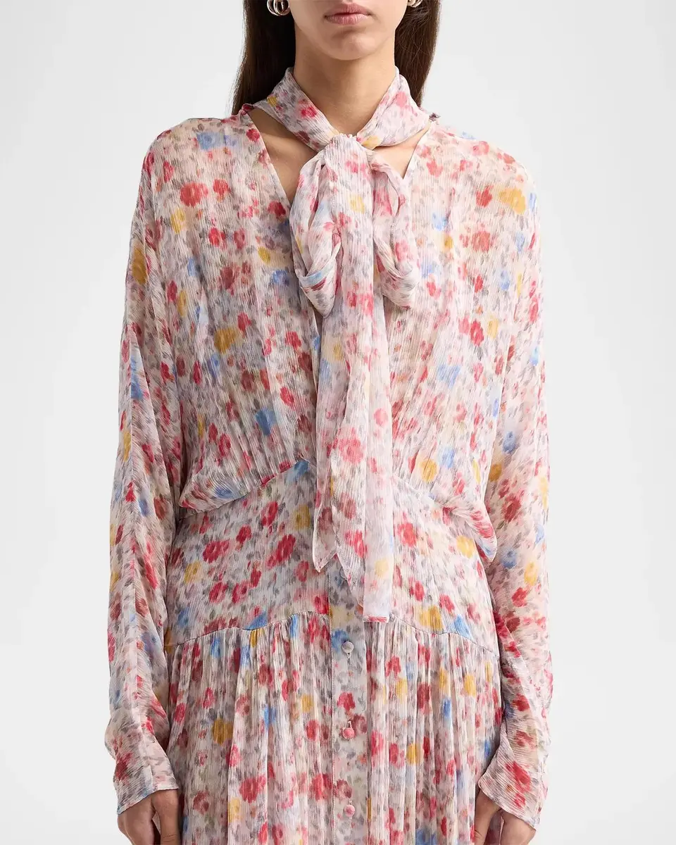Ganni Textured Silk Georgette Maxi Dress | Thumbnail 5