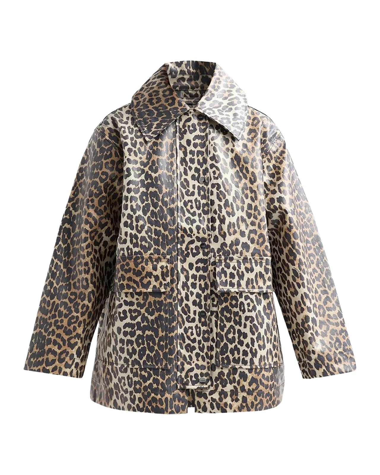 Laminated Leopard-Print Cotton Canvas Jacket Laminated Leopard-Print Cotton Canvas Jacket