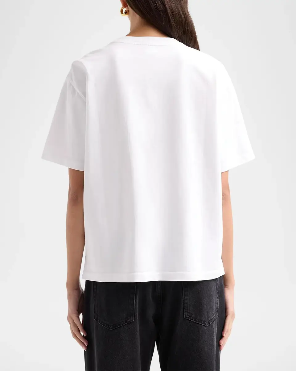 Ganni Embroidered Anglais Cotton Jersey T-Shirt | Thumbnail 3