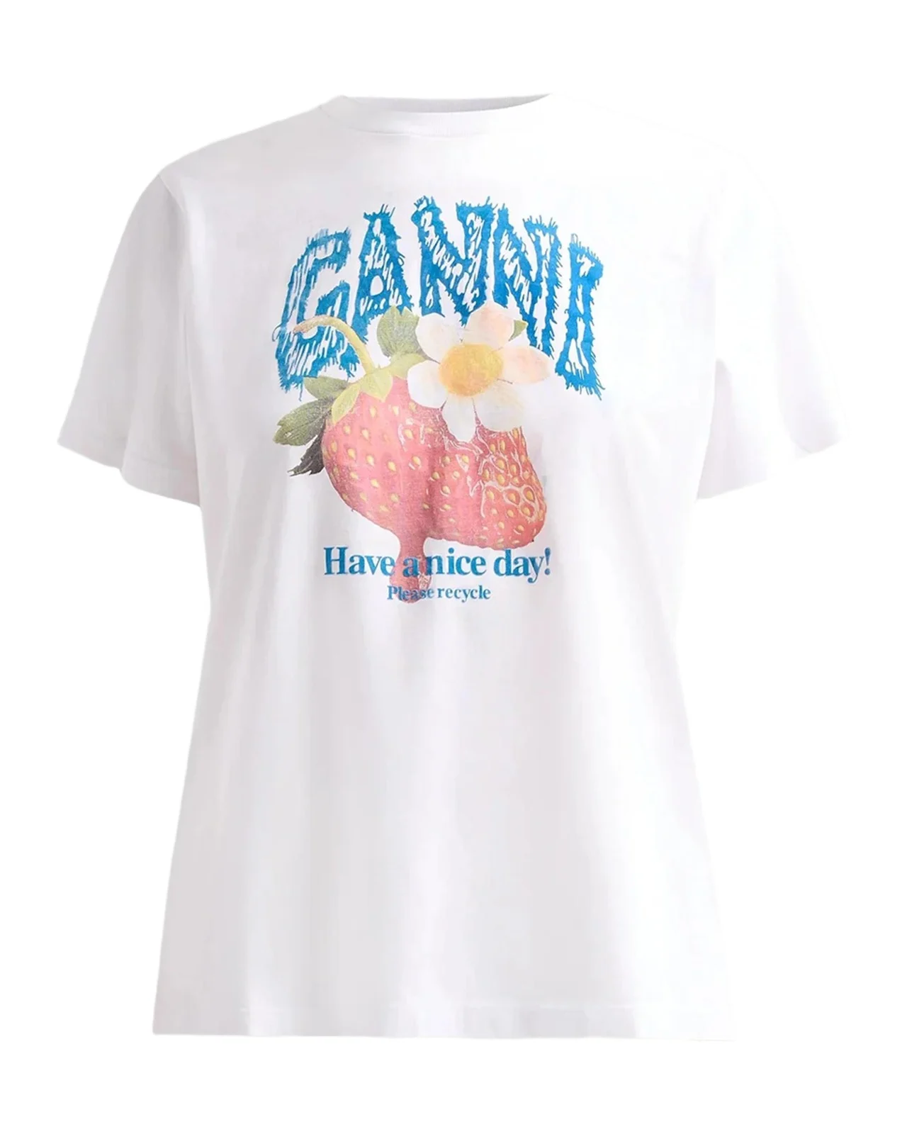 Strawberry Cotton Jersey Crewneck T-Shirt Strawberry Cotton Jersey Crewneck T-Shirt