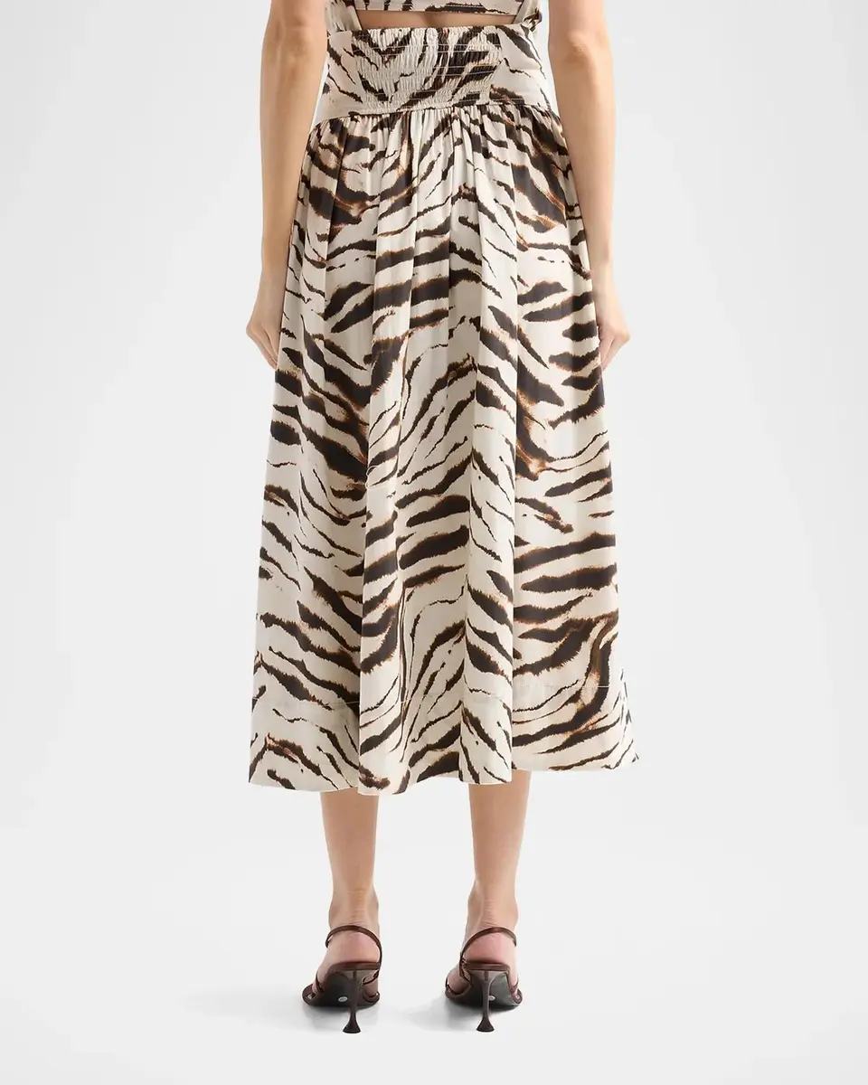 Ganni Zebra Print Stretch-Cotton Midi Skirt | Thumbnail 3 Ganni Zebra Print Stretch-Cotton Midi Skirt | Thumbnail 3