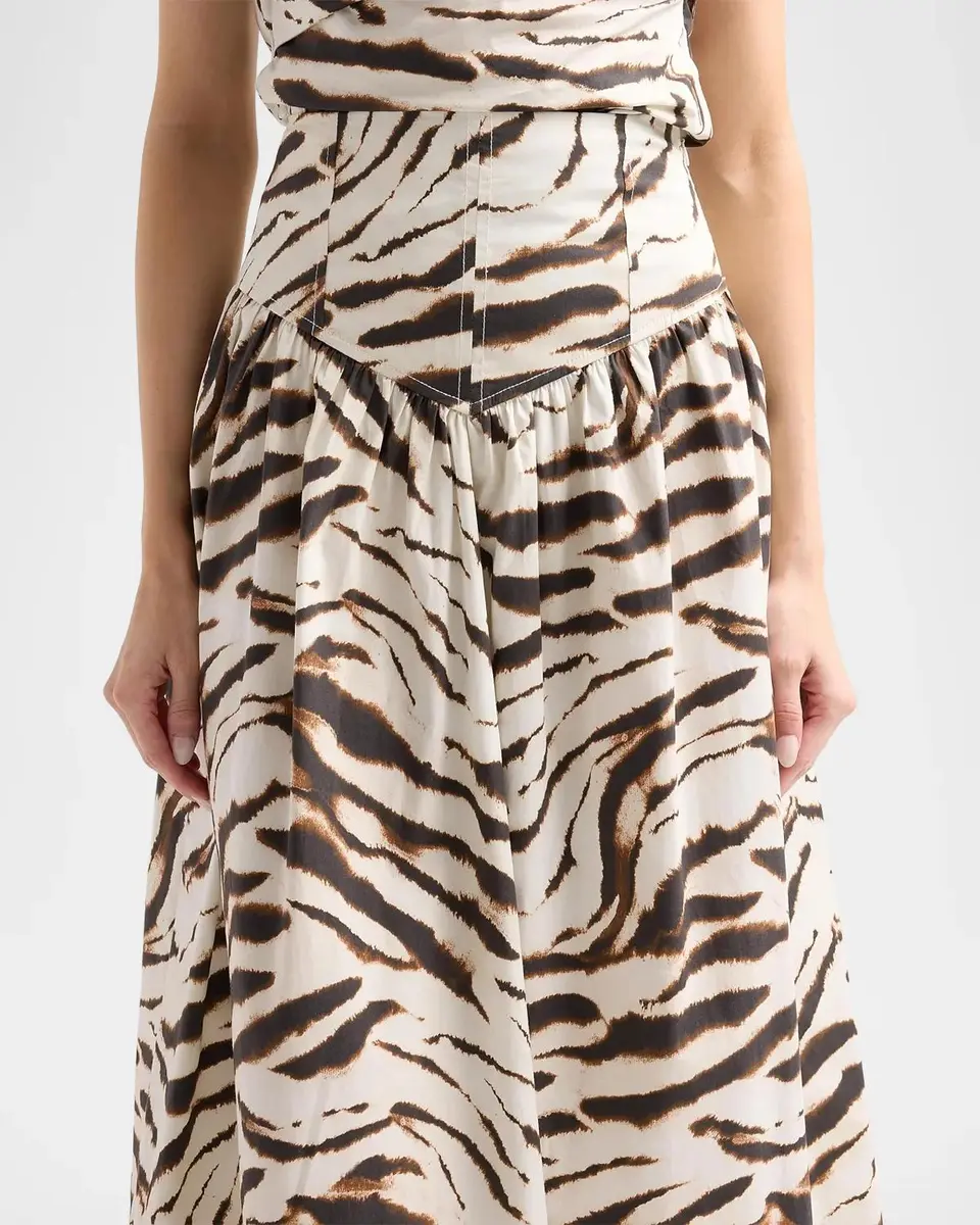 Ganni Zebra Print Stretch-Cotton Midi Skirt | Thumbnail 5 Ganni Zebra Print Stretch-Cotton Midi Skirt | Thumbnail 5