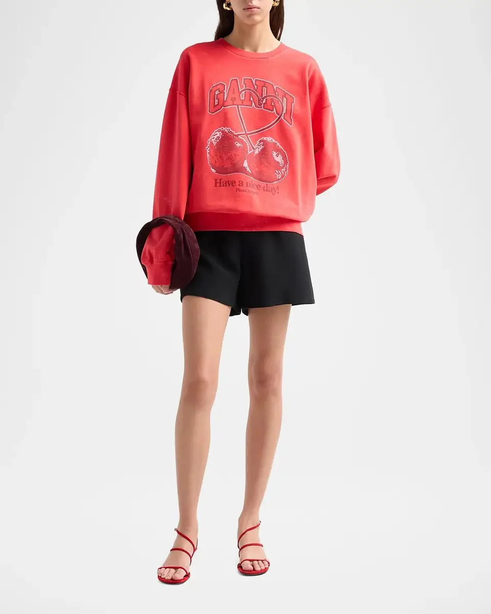Ganni Isoli Cherry Crewneck Sweatshirt | Thumbnail 2 Ganni Isoli Cherry Crewneck Sweatshirt | Thumbnail 2