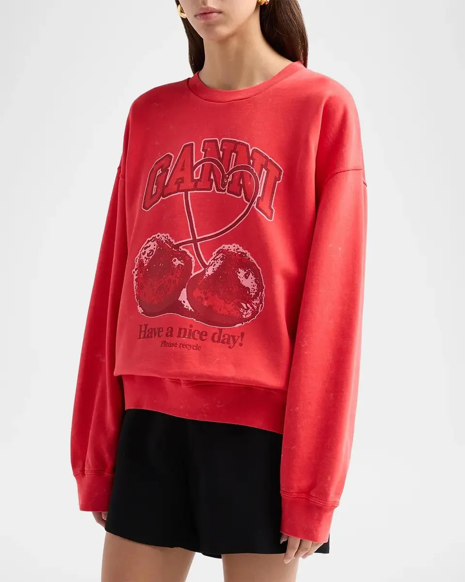Ganni Isoli Cherry Crewneck Sweatshirt | Thumbnail 4 Ganni Isoli Cherry Crewneck Sweatshirt | Thumbnail 4