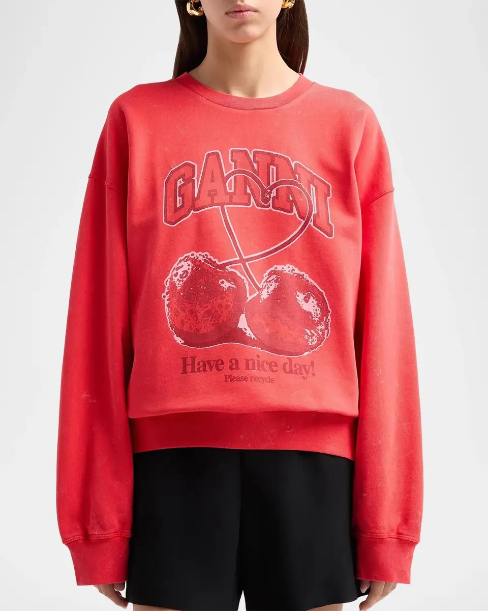 Ganni Isoli Cherry Crewneck Sweatshirt | Thumbnail 5 Ganni Isoli Cherry Crewneck Sweatshirt | Thumbnail 5