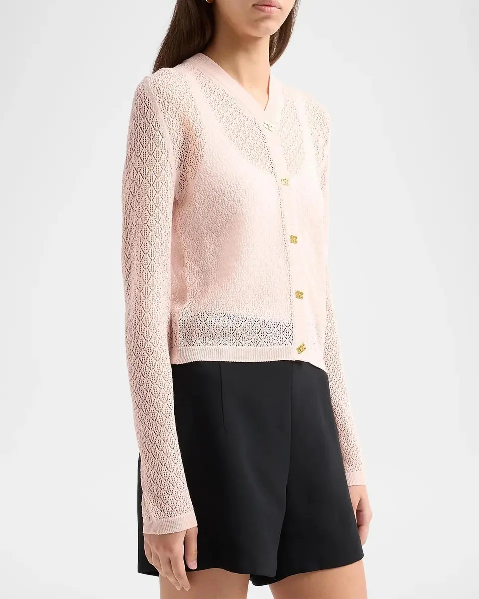Ganni Pointelle-Knit Cardigan | Thumbnail 5 Ganni Pointelle-Knit Cardigan | Thumbnail 5