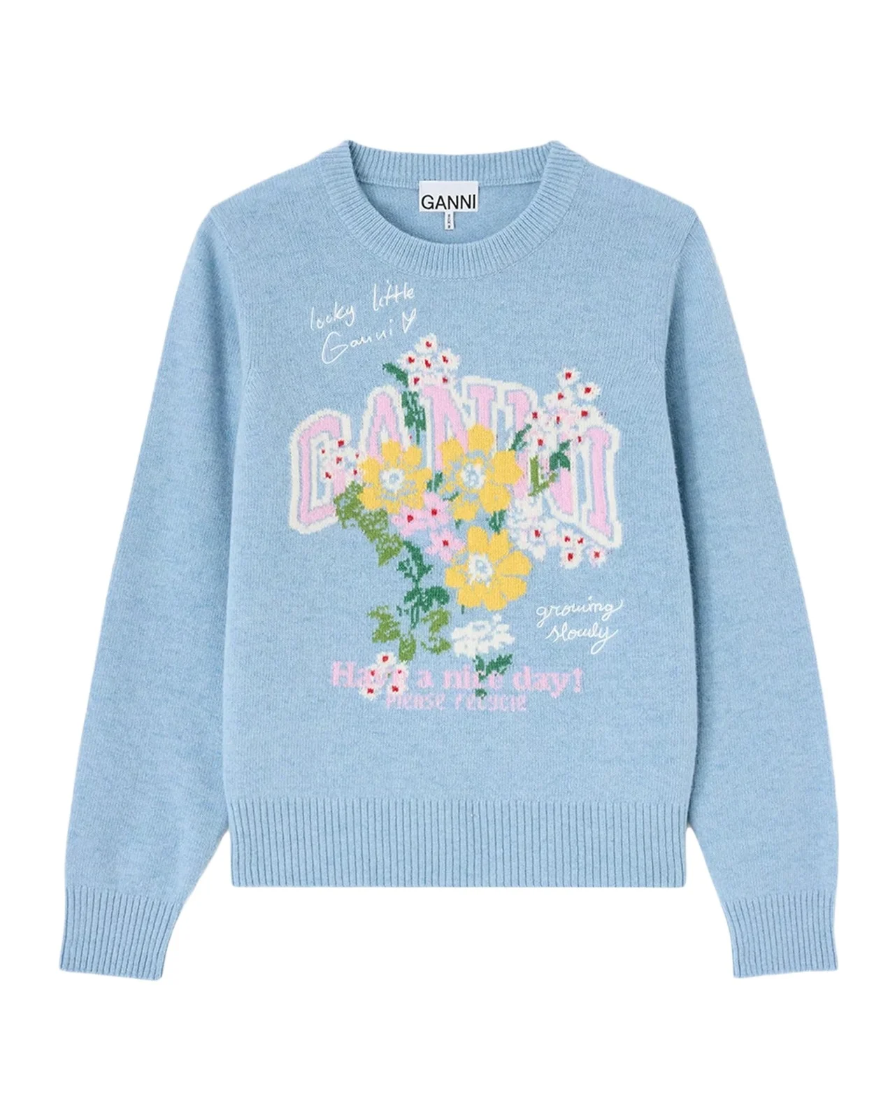 Floral Graphic Wool Sweater