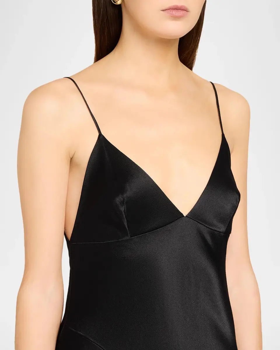 Alberta Ferretti Sleeveless Satin Slit Maxi Dress | Thumbnail 5