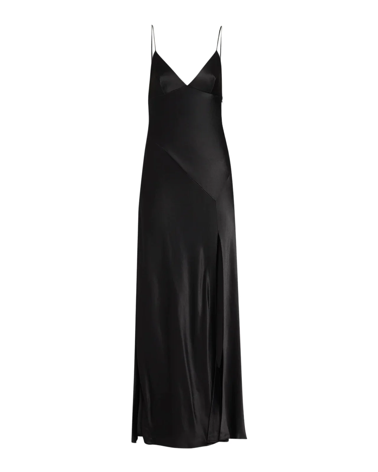Alberta Ferretti Sleeveless Satin Slit Maxi Dress