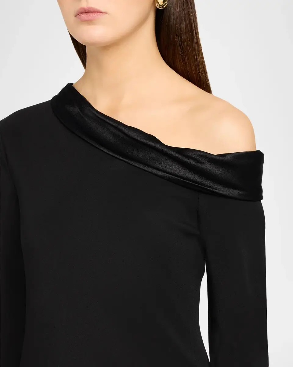 Alberta Ferretti Draped Off-The-Shoulder Long-Sleeve Slit Maxi Dress | Thumbnail 5 Alberta Ferretti Draped Off-The-Shoulder Long-Sleeve Slit Maxi Dress | Thumbnail 5