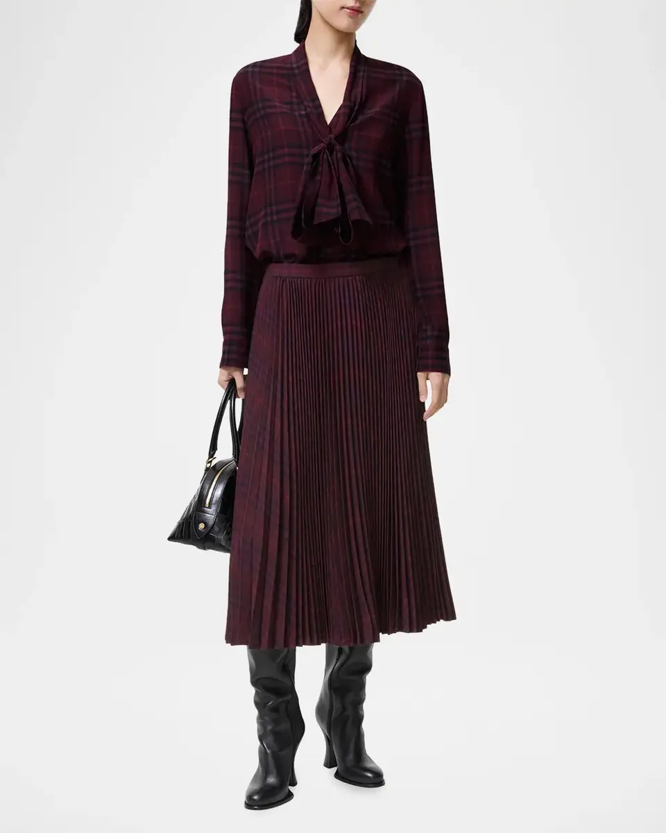 Burberry Petal Pleated Plaid Midi Skirt | Thumbnail 2 Burberry Petal Pleated Plaid Midi Skirt | Thumbnail 2