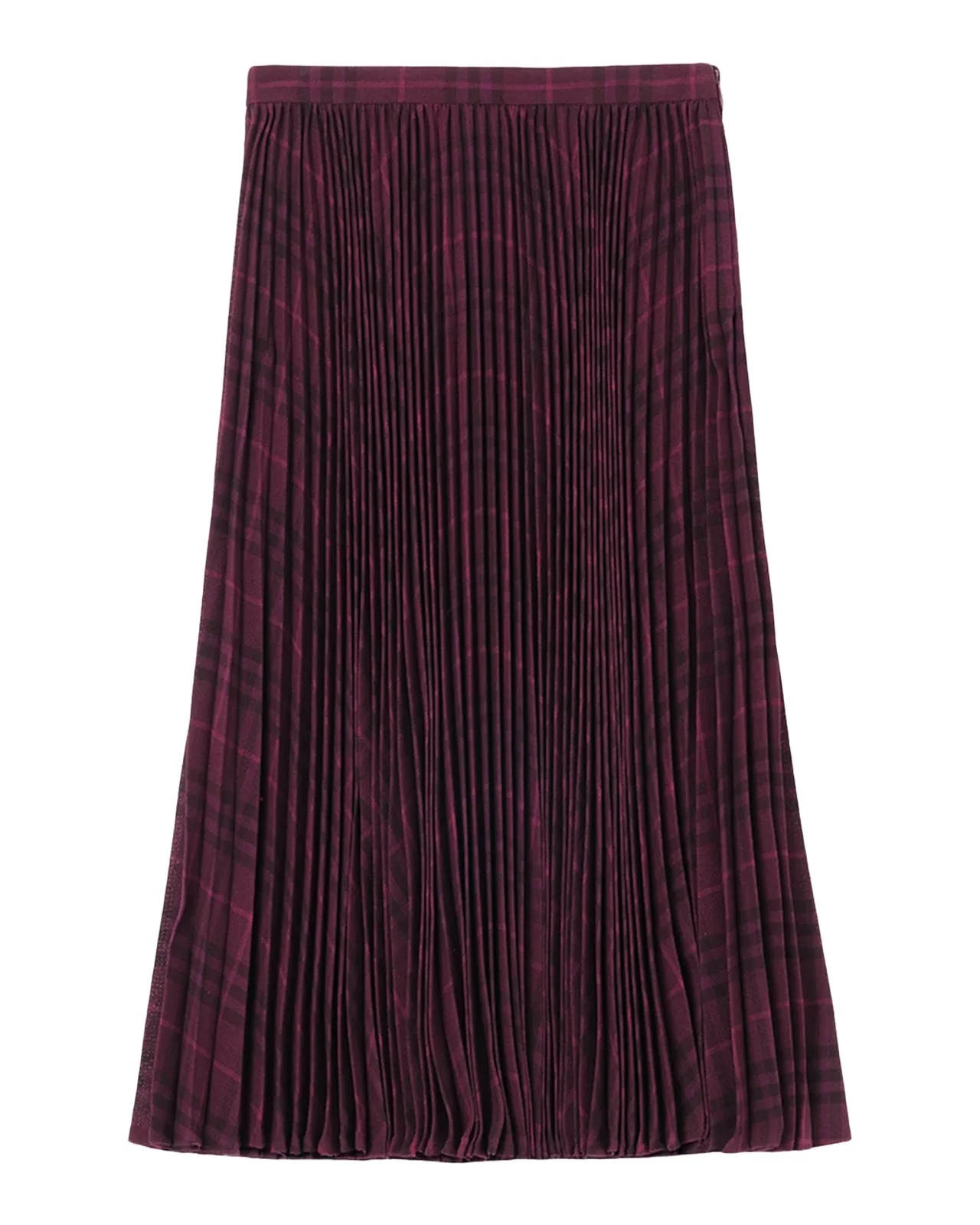 Petal Pleated Plaid Midi Skirt Petal Pleated Plaid Midi Skirt