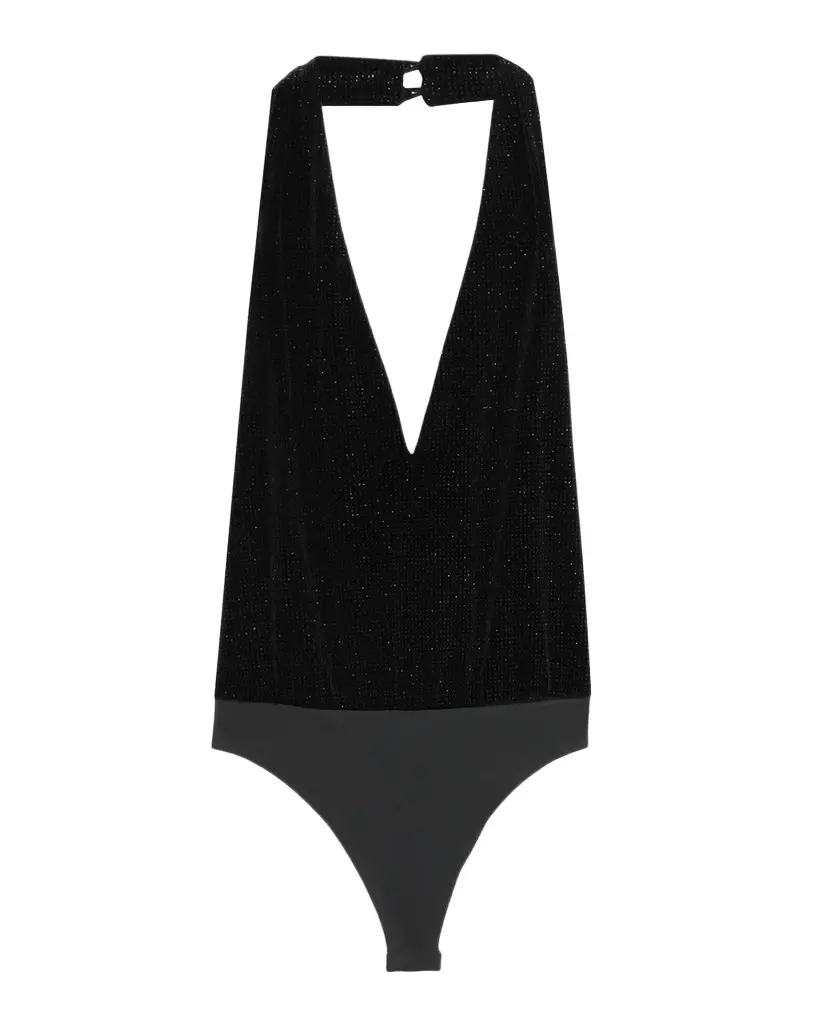 Ramy Brook Zia Halter Plunge Bodysuit