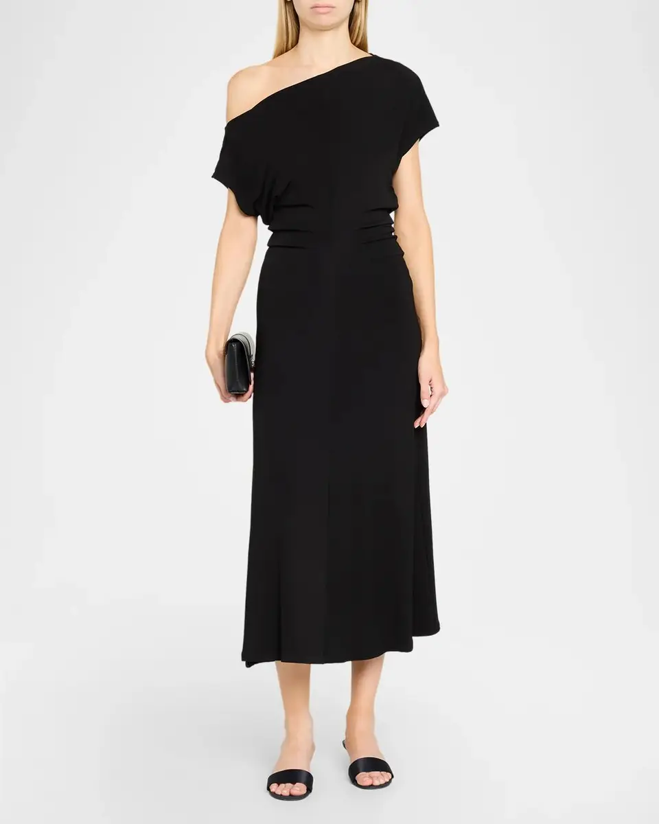 Vince Matte Jersey Off-Shoulder Midi Dress | Thumbnail 2 Vince Matte Jersey Off-Shoulder Midi Dress | Thumbnail 2