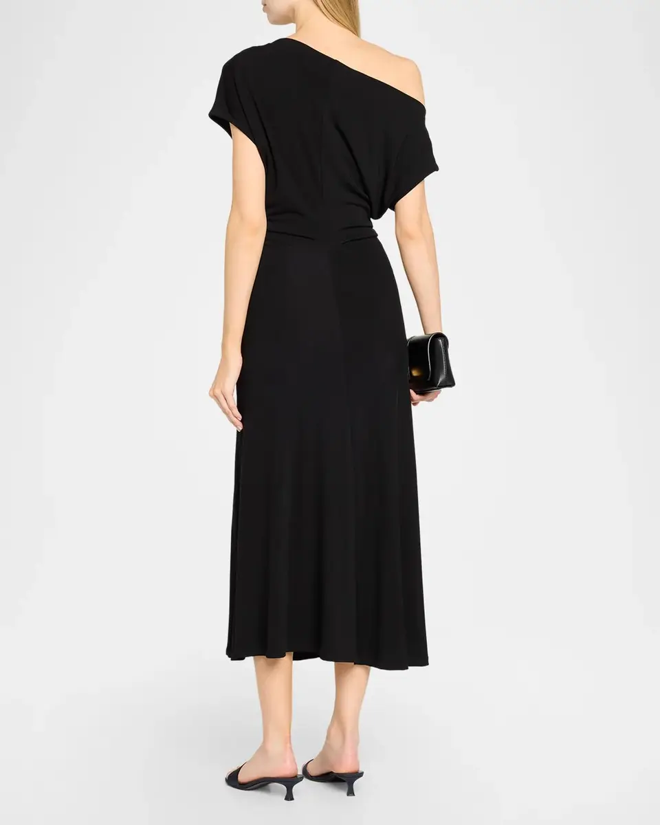 Vince Matte Jersey Off-Shoulder Midi Dress | Thumbnail 3 Vince Matte Jersey Off-Shoulder Midi Dress | Thumbnail 3