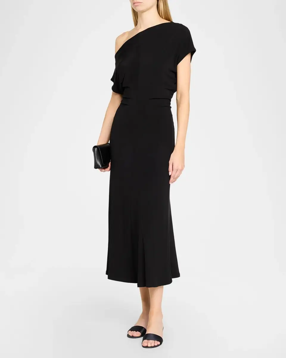Vince Matte Jersey Off-Shoulder Midi Dress | Thumbnail 4 Vince Matte Jersey Off-Shoulder Midi Dress | Thumbnail 4