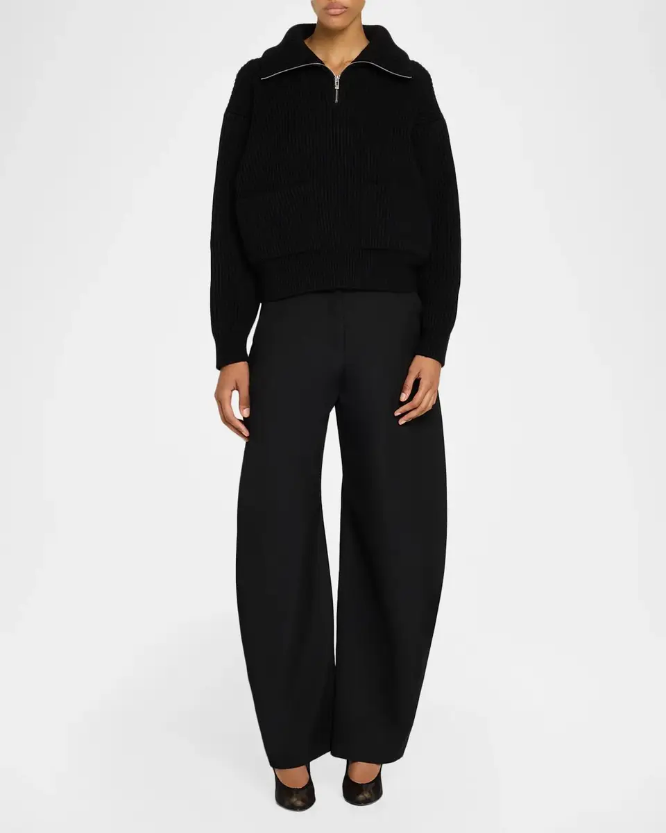 Alaïa Lightweight Wool Barrel-Leg Pants | Thumbnail 2 Alaïa Lightweight Wool Barrel-Leg Pants | Thumbnail 2
