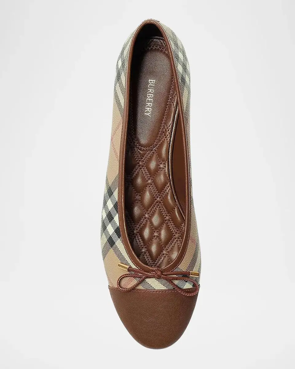 Burberry Highgate Check Canvas Ballet Flats | Thumbnail 3 Burberry Highgate Check Canvas Ballet Flats | Thumbnail 3