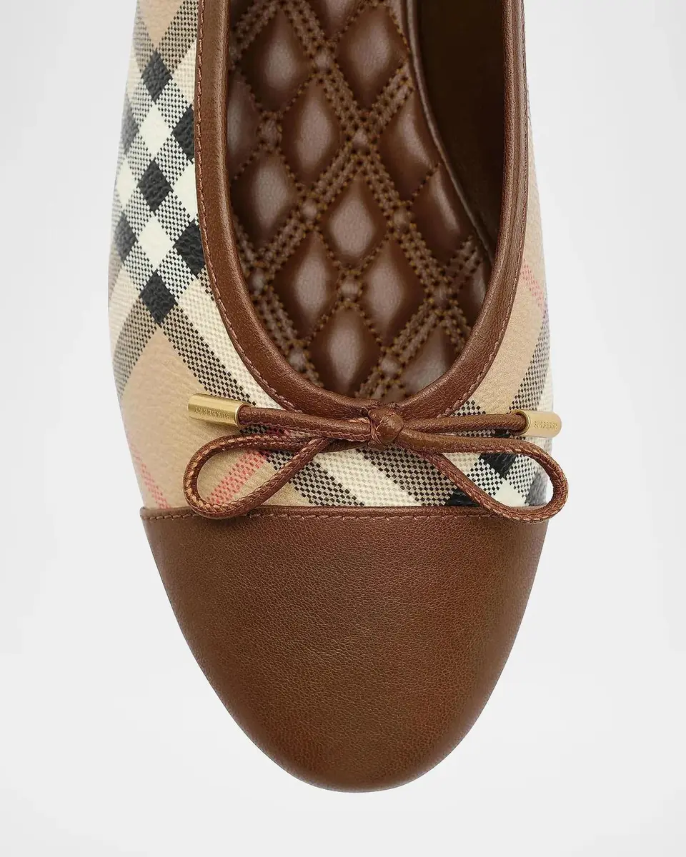 Burberry Highgate Check Canvas Ballet Flats | Thumbnail 4 Burberry Highgate Check Canvas Ballet Flats | Thumbnail 4