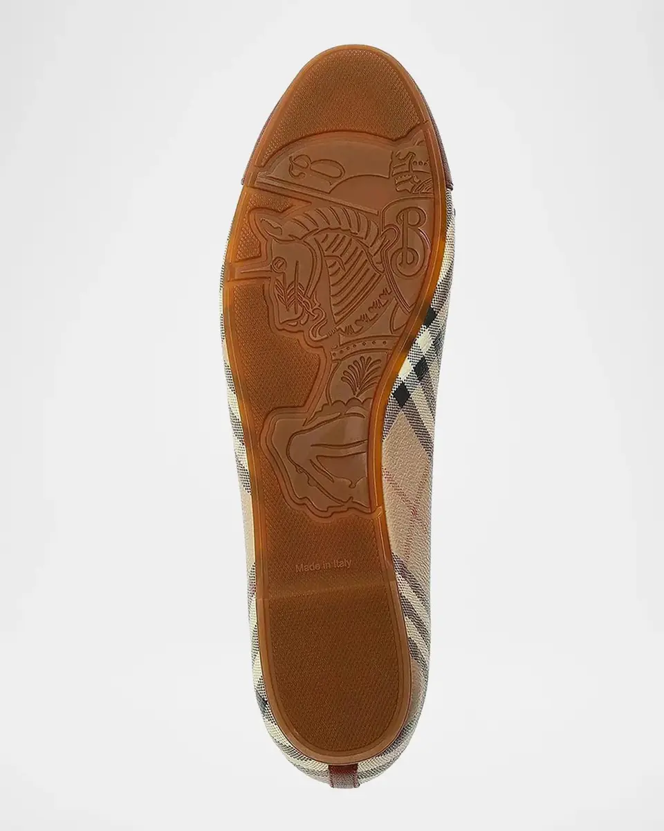 Burberry Highgate Check Canvas Ballet Flats | Thumbnail 6 Burberry Highgate Check Canvas Ballet Flats | Thumbnail 6