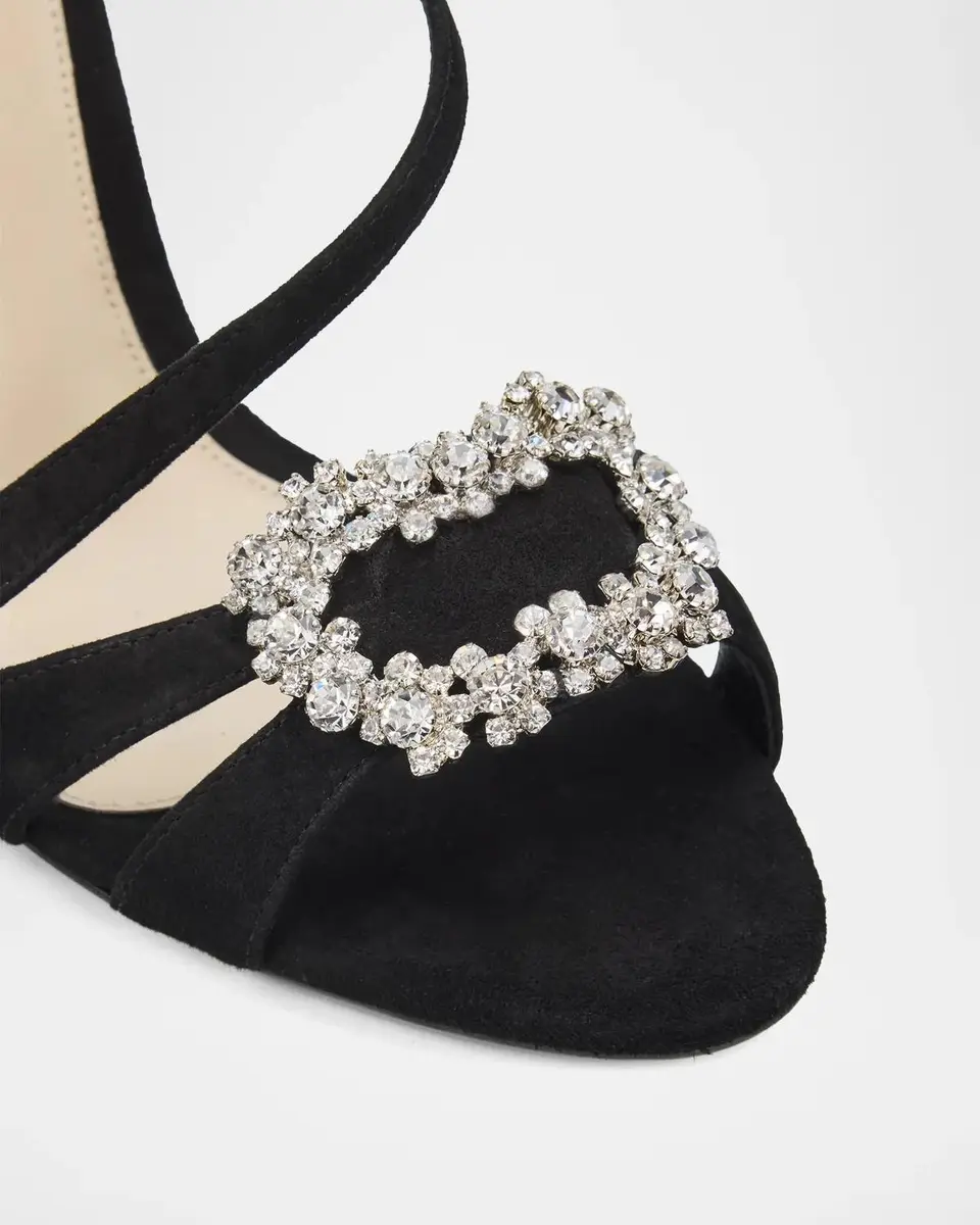 Alexandre Birman Nola 100MM Crystal-Embellished Suede Sandals | Thumbnail 3 Alexandre Birman Nola 100MM Crystal-Embellished Suede Sandals | Thumbnail 3
