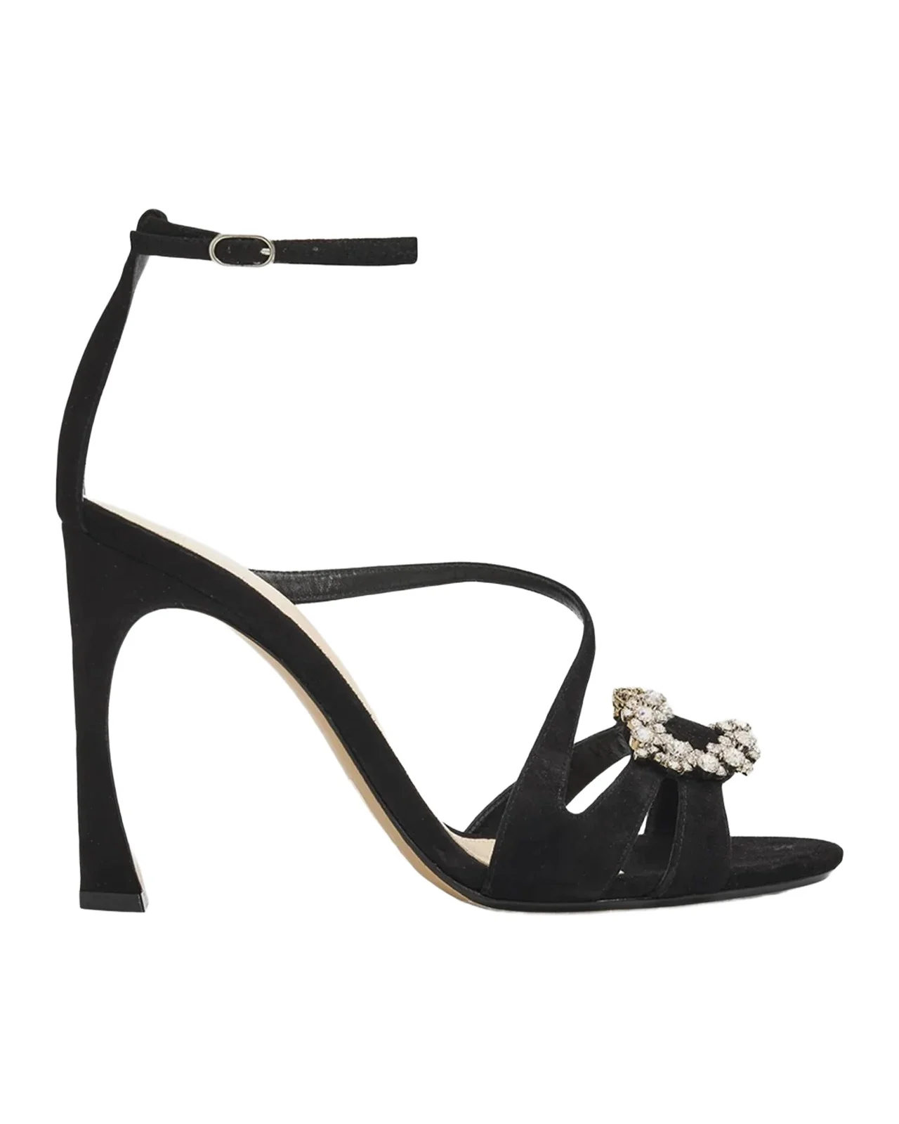 Alexandre Birman Nola 100MM Crystal-Embellished Suede Sandals