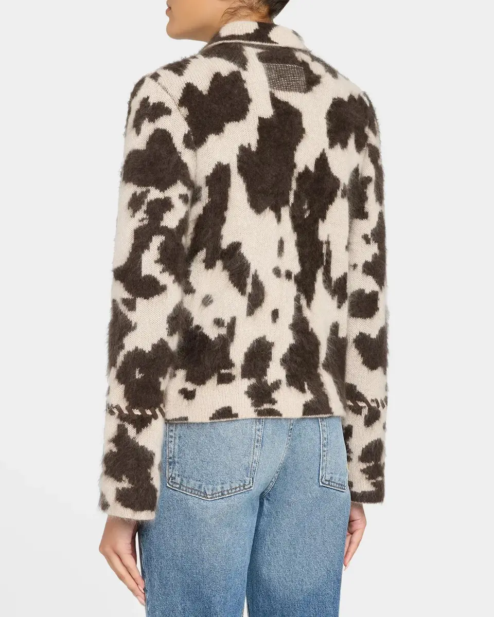 Guest In Residence Grizzly Cowhide-Print Cashmere Jacket | Thumbnail 3 Guest In Residence Grizzly Cowhide-Print Cashmere Jacket | Thumbnail 3