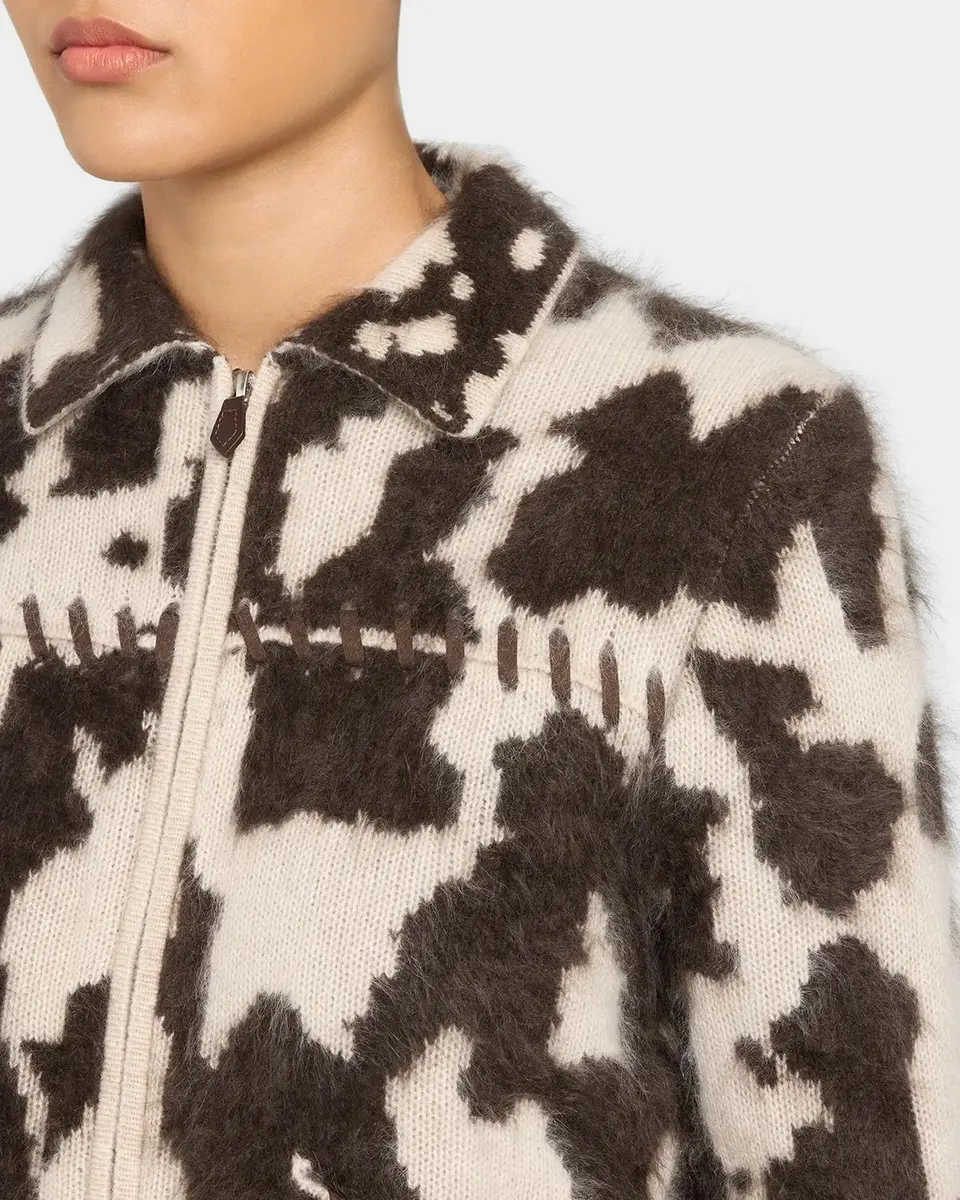 Guest In Residence Grizzly Cowhide-Print Cashmere Jacket | Thumbnail 5 Guest In Residence Grizzly Cowhide-Print Cashmere Jacket | Thumbnail 5