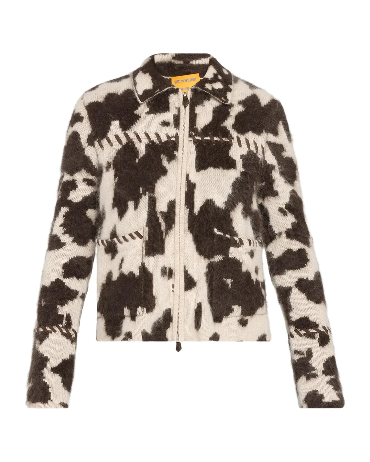 Grizzly Cowhide-Print Cashmere Jacket Grizzly Cowhide-Print Cashmere Jacket
