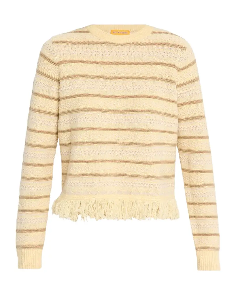 Guest In Residence Western Striped Wool-Cashmere Sweater