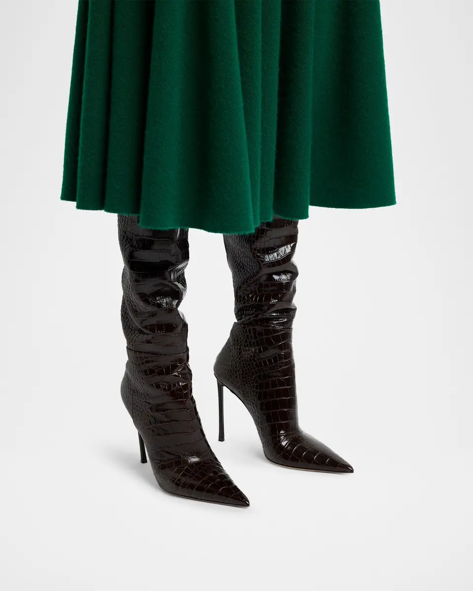 Tom Ford Vertigo 105MM Croc-Embossed Leather Boots | Thumbnail 2 Tom Ford Vertigo 105MM Croc-Embossed Leather Boots | Thumbnail 2
