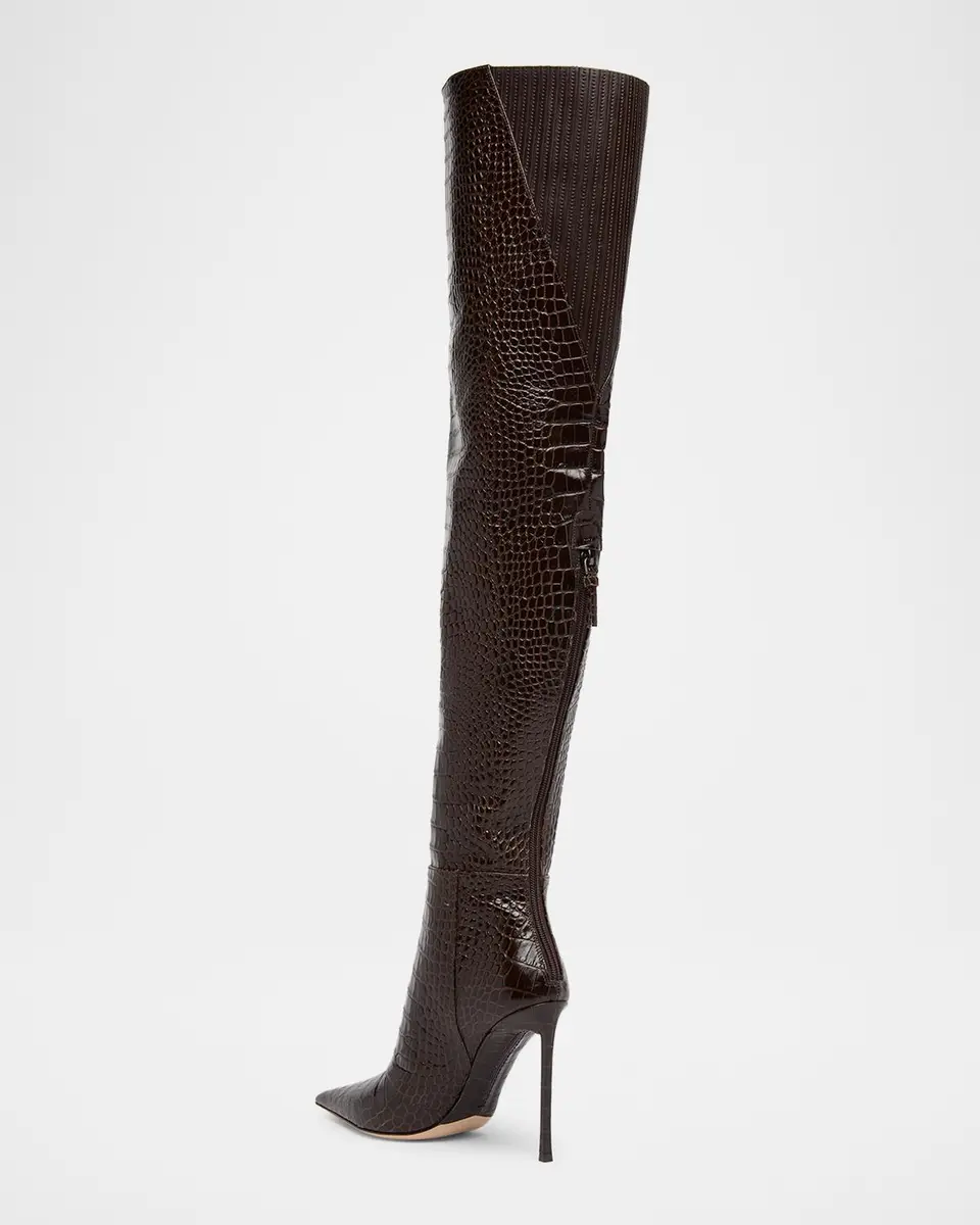 Tom Ford Vertigo 105MM Croc-Embossed Leather Boots | Thumbnail 4 Tom Ford Vertigo 105MM Croc-Embossed Leather Boots | Thumbnail 4