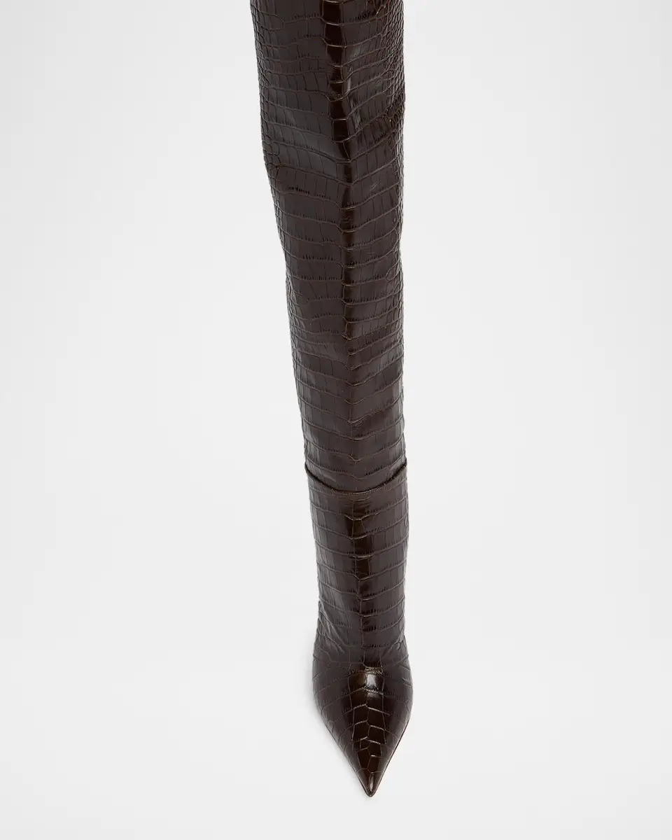 Tom Ford Vertigo 105MM Croc-Embossed Leather Boots | Thumbnail 6 Tom Ford Vertigo 105MM Croc-Embossed Leather Boots | Thumbnail 6