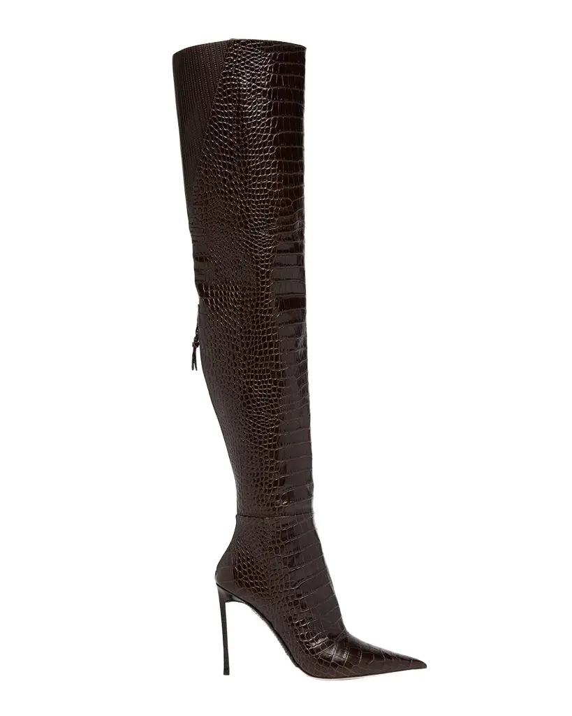 Tom Ford Vertigo 105MM Croc-Embossed Leather Boots