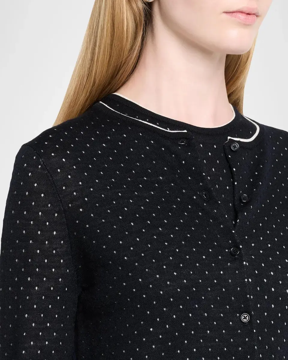 Vince Dotted Wool-Blend Cardigan | Thumbnail 5 Vince Dotted Wool-Blend Cardigan | Thumbnail 5