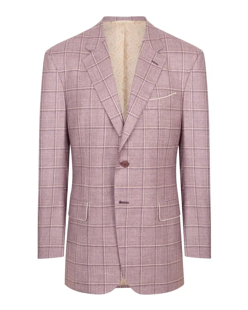 Stefano Ricci Men's Gridline Plaid Wool Jacket