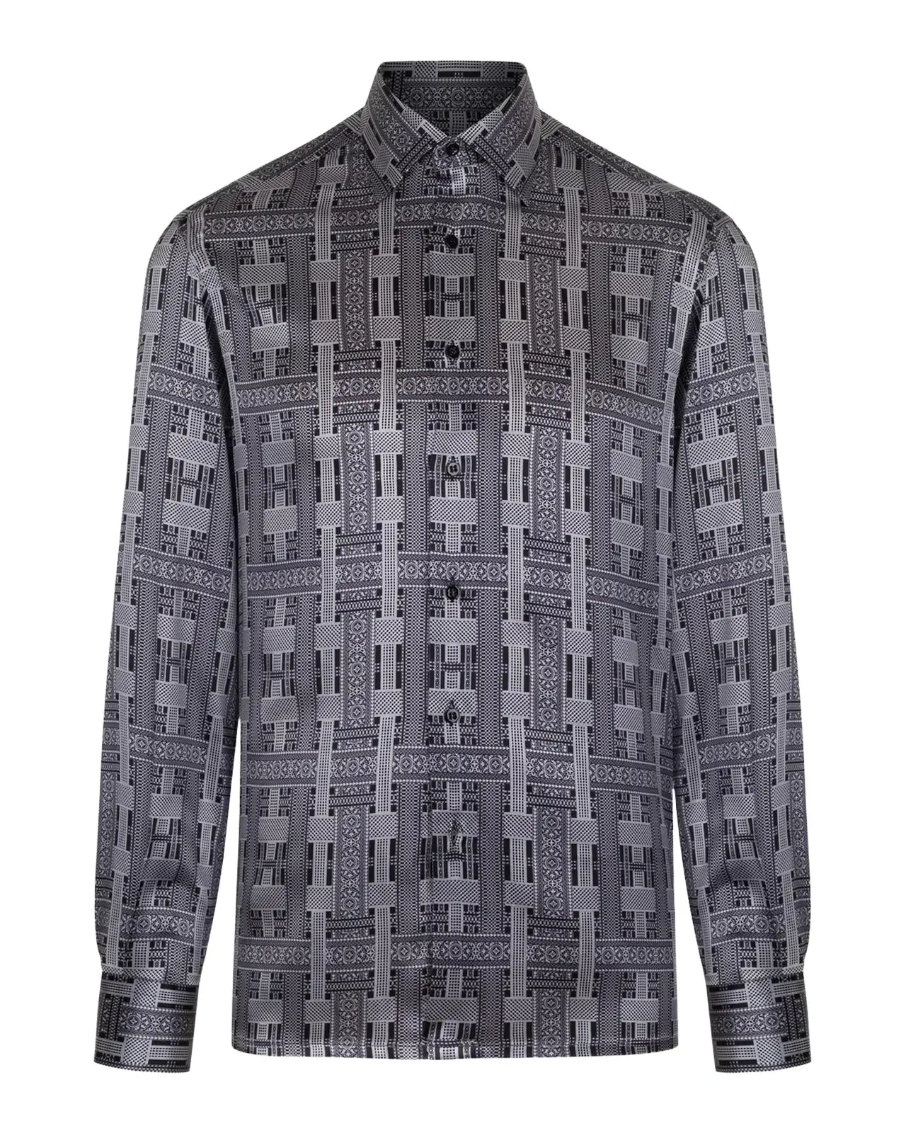 Stefano Ricci Men's Silk Pillar Print Sports-Fit Dress Shirt