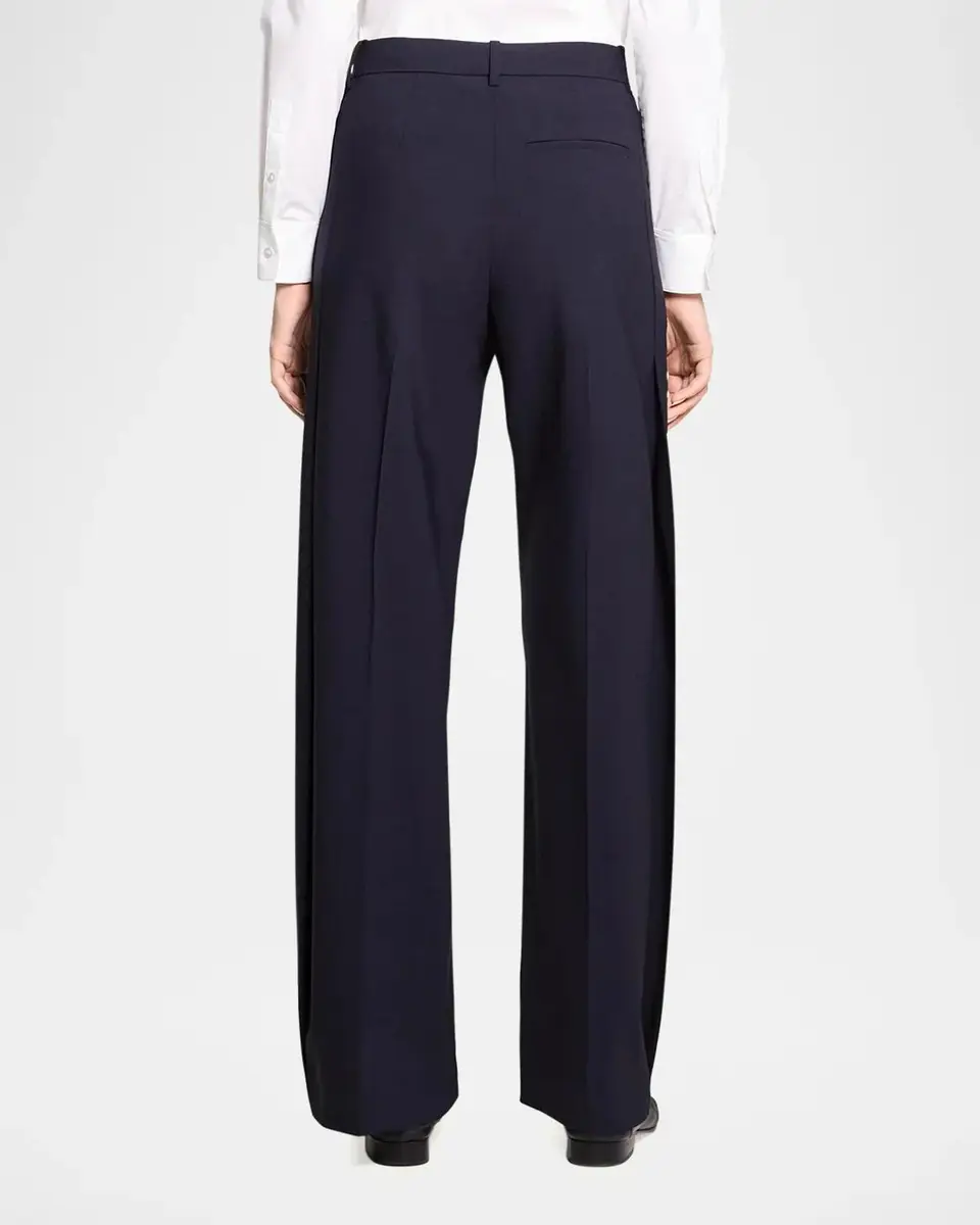 Theory Pleated Stretch Wool Wide-Leg Trousers | Thumbnail 3 Theory Pleated Stretch Wool Wide-Leg Trousers | Thumbnail 3