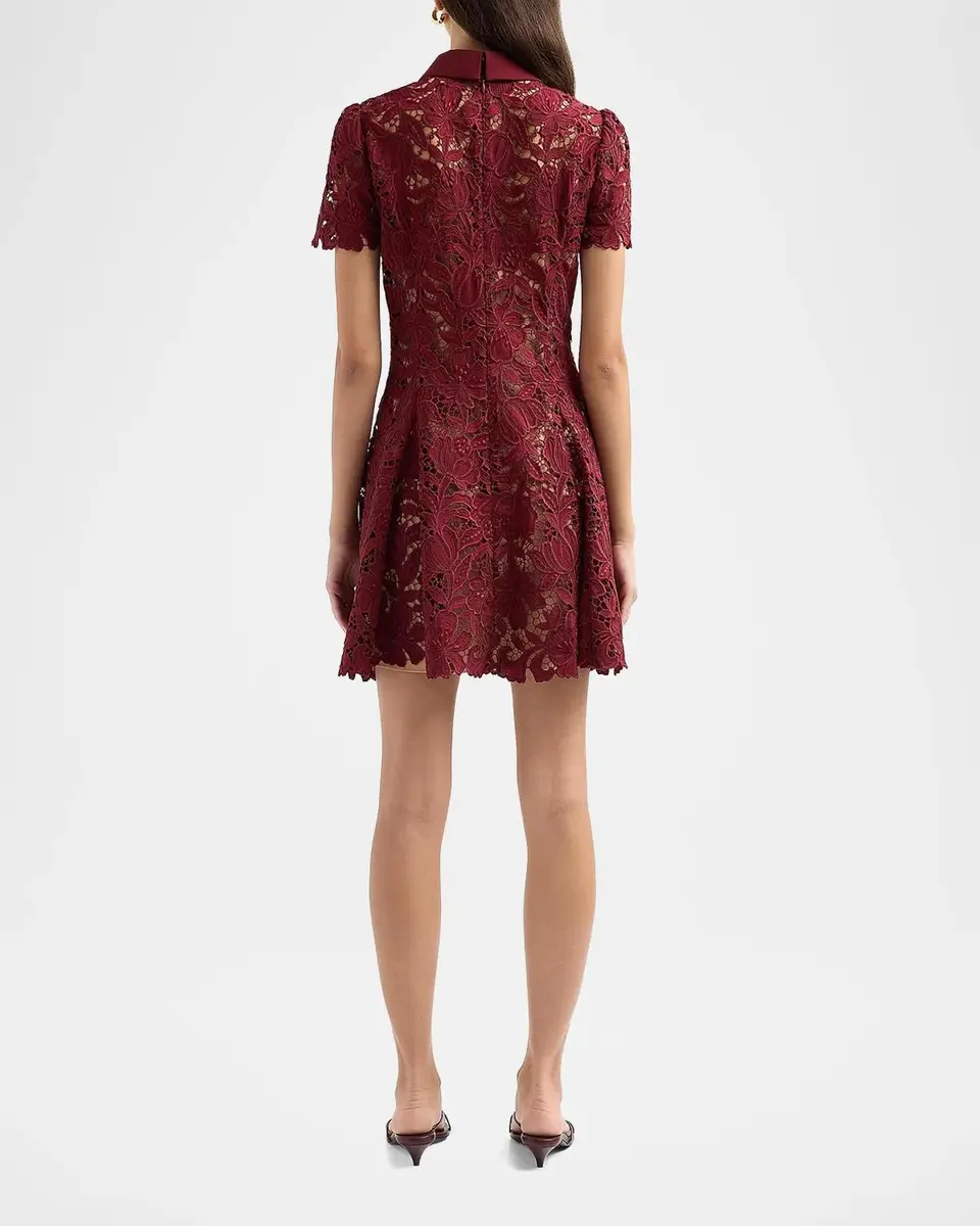 Self-Portrait Lace Mini Shirtdress | Thumbnail 5 Self-Portrait Lace Mini Shirtdress | Thumbnail 5