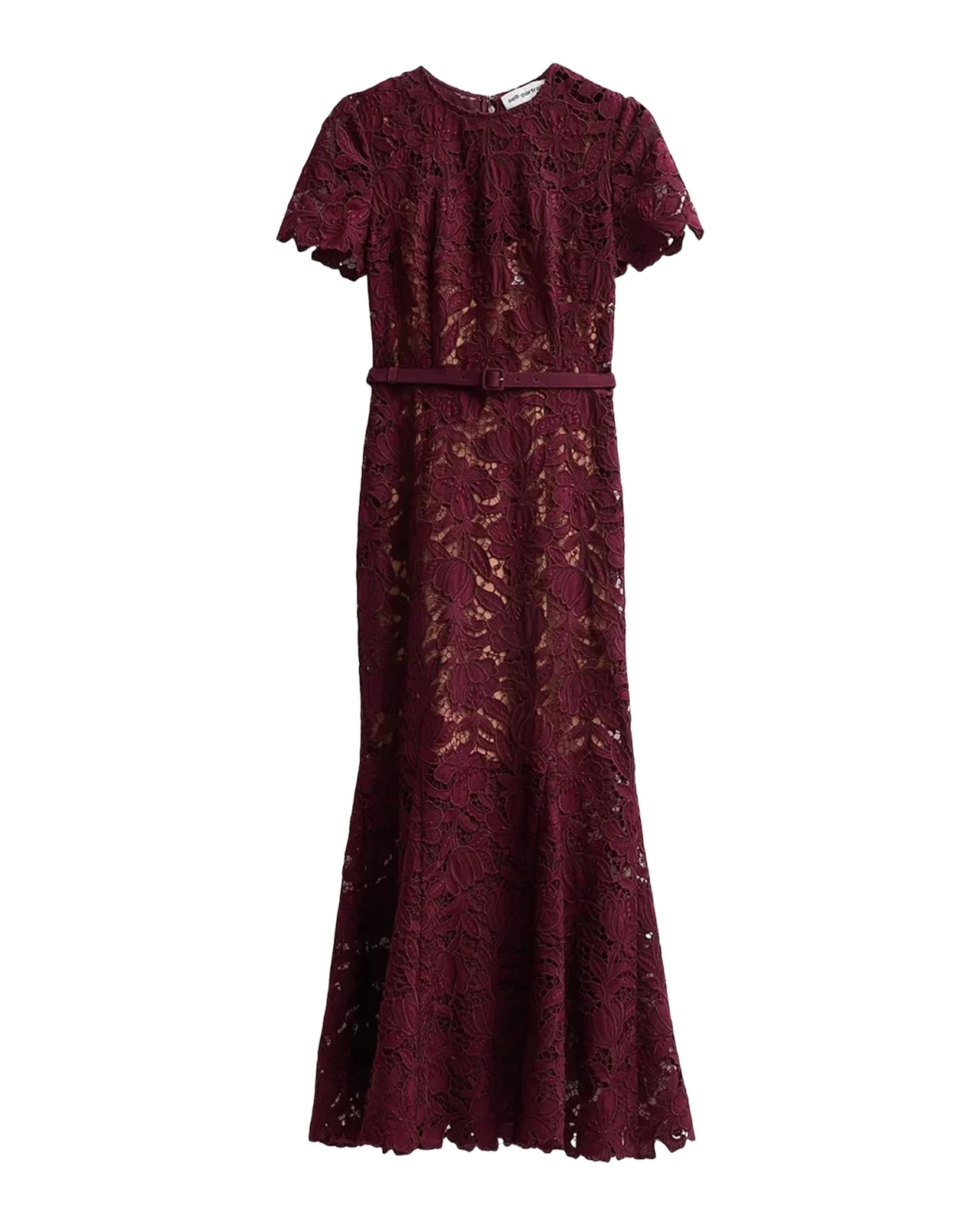 Lace Belted Midi Dress